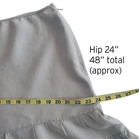 St. John's Bay 100% Linen Skirt Cottagecore Beachy Boho Tiered Peasant Size L - Picture 9 of 14